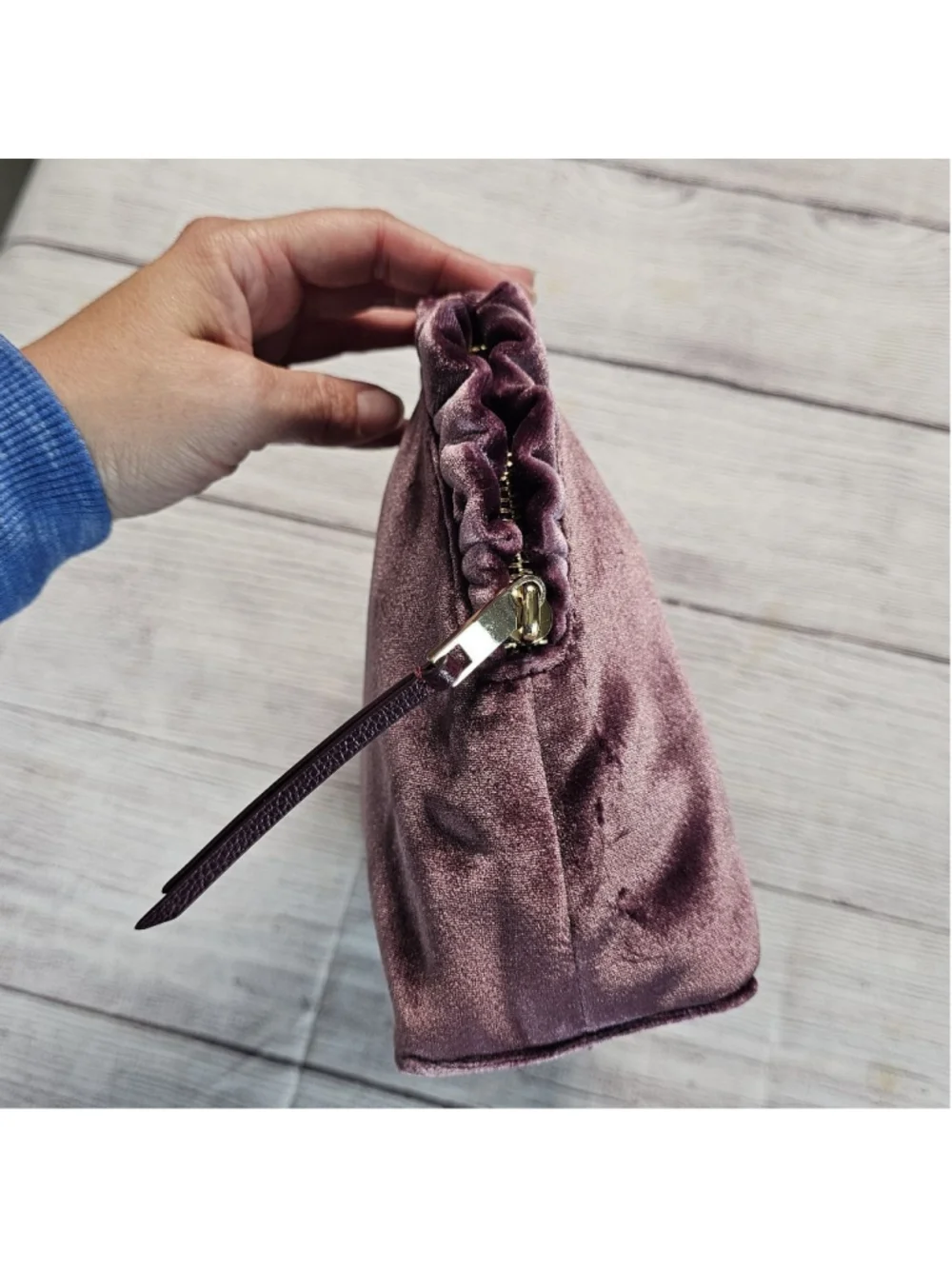 NWOT Kate Spade purple velvety accessory bag or makeup bag - Picture 4 of 9
